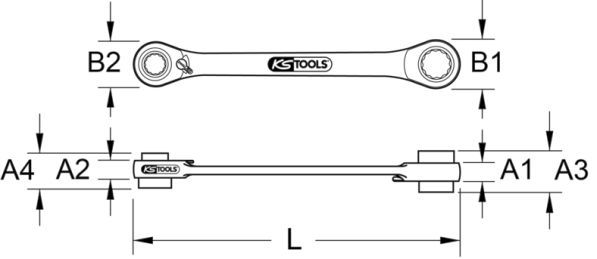 KS TOOLS Käristiga kaksik silmusvõti 503.4656